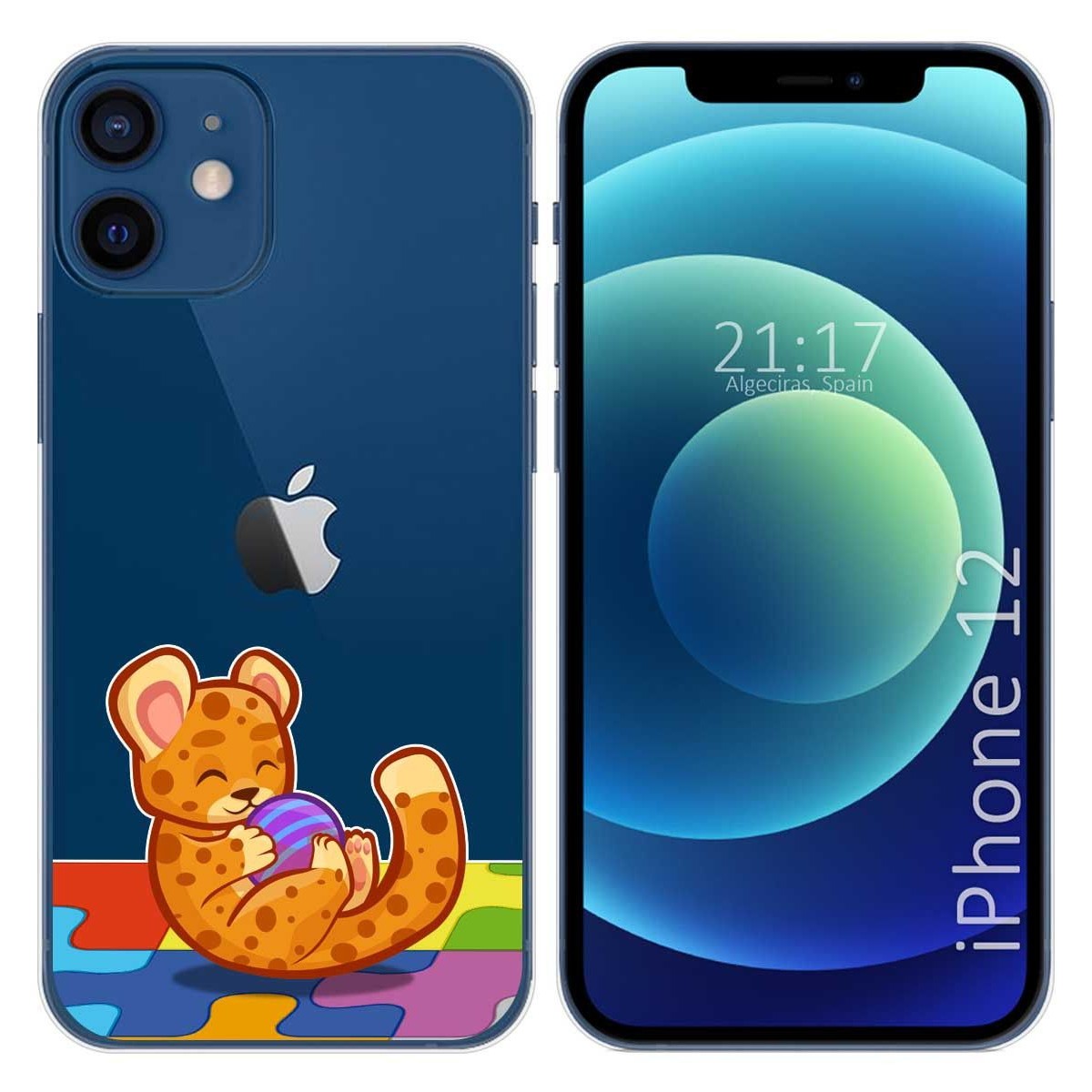 Funda Gel Transparente para Iphone 12 / 12 Pro (6.1) diseño Leopardo Dibujos