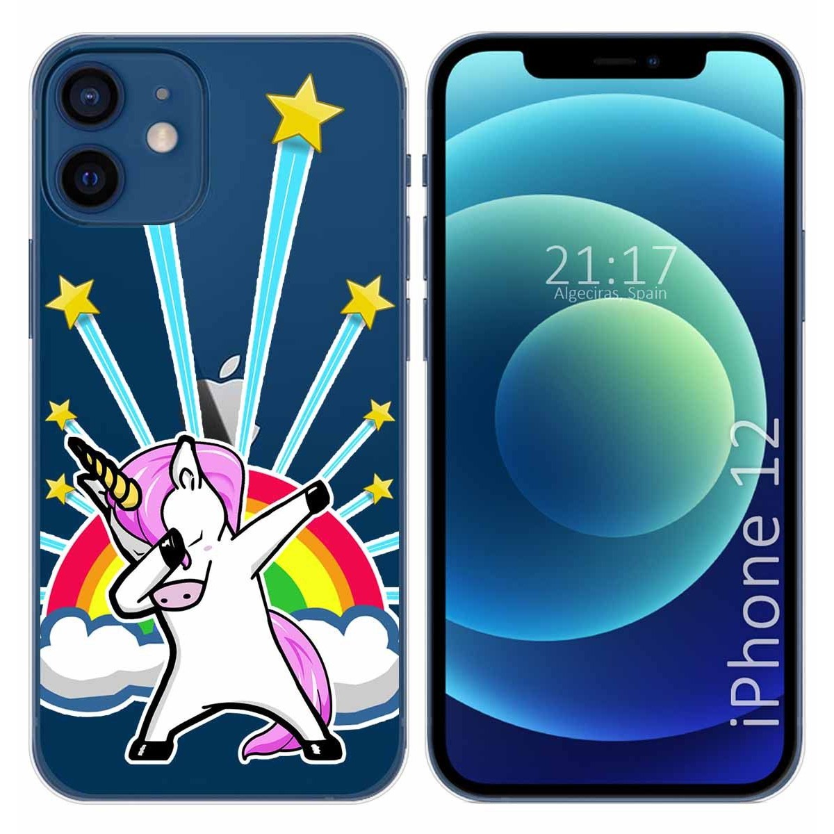 Funda Gel Transparente para Iphone 12 / 12 Pro (6.1) diseño Unicornio Dibujos