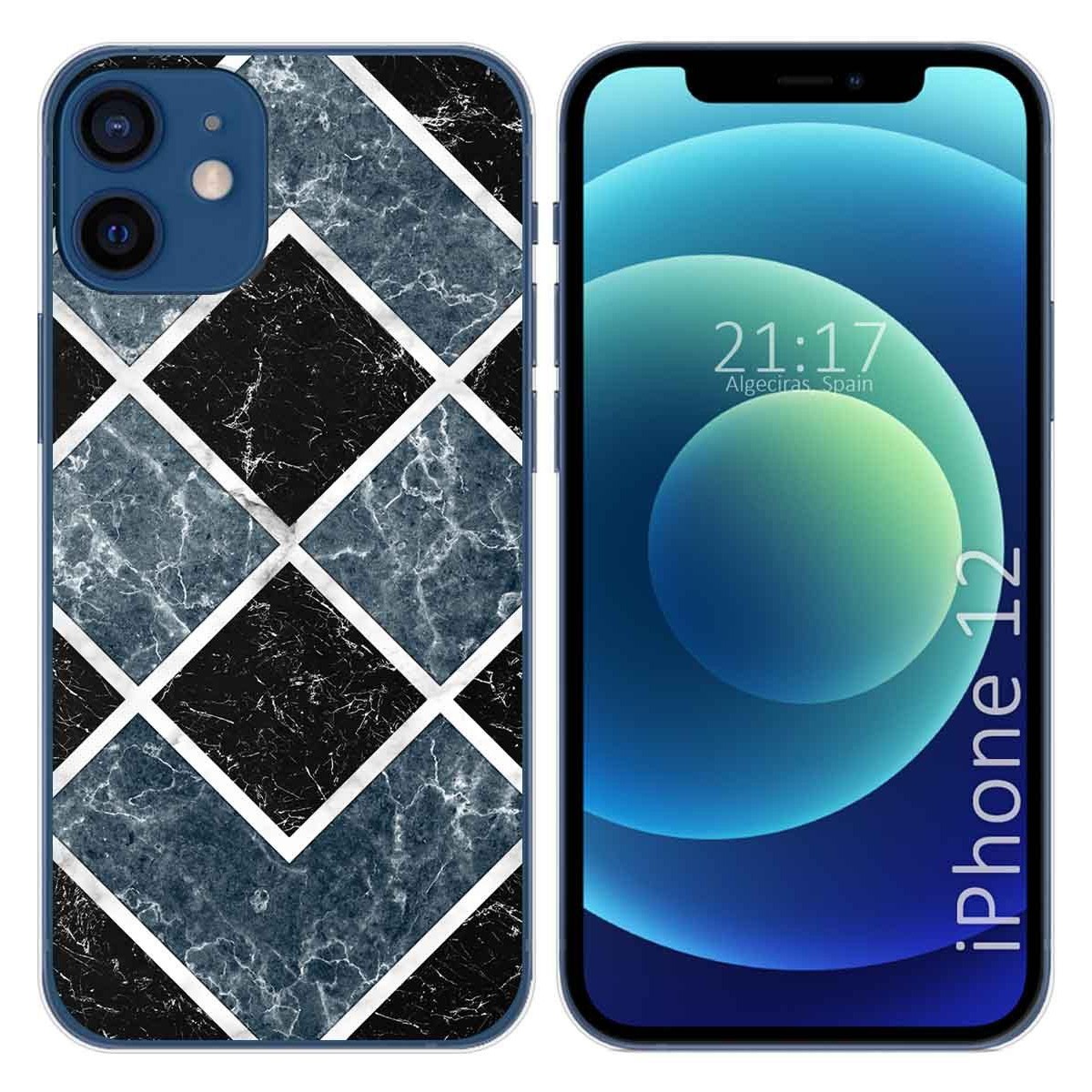 Funda Gel Tpu para Iphone 12 / 12 Pro (6.1) diseño Mármol 06 Dibujos
