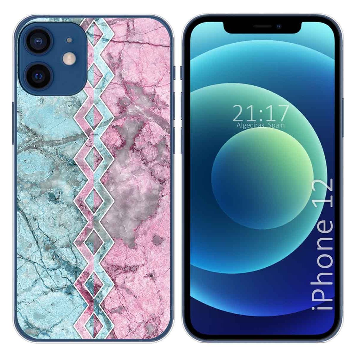 Funda Gel Tpu para Iphone 12 / 12 Pro (6.1) diseño Mármol 08 Dibujos