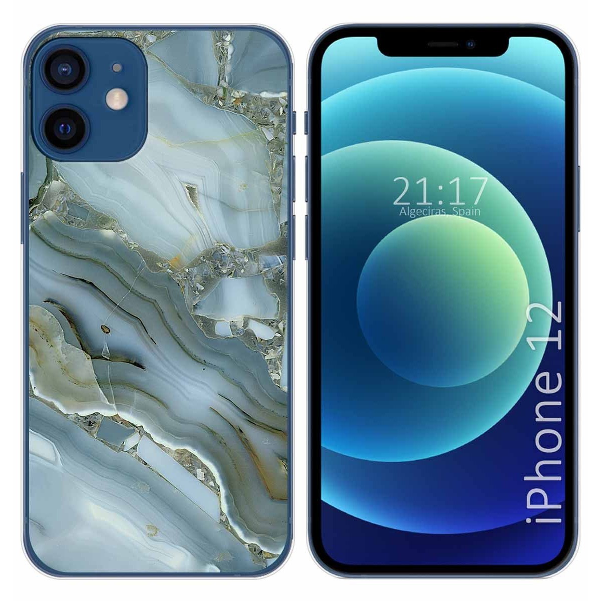 Funda Gel Tpu para Iphone 12 / 12 Pro (6.1) diseño Mármol 09 Dibujos