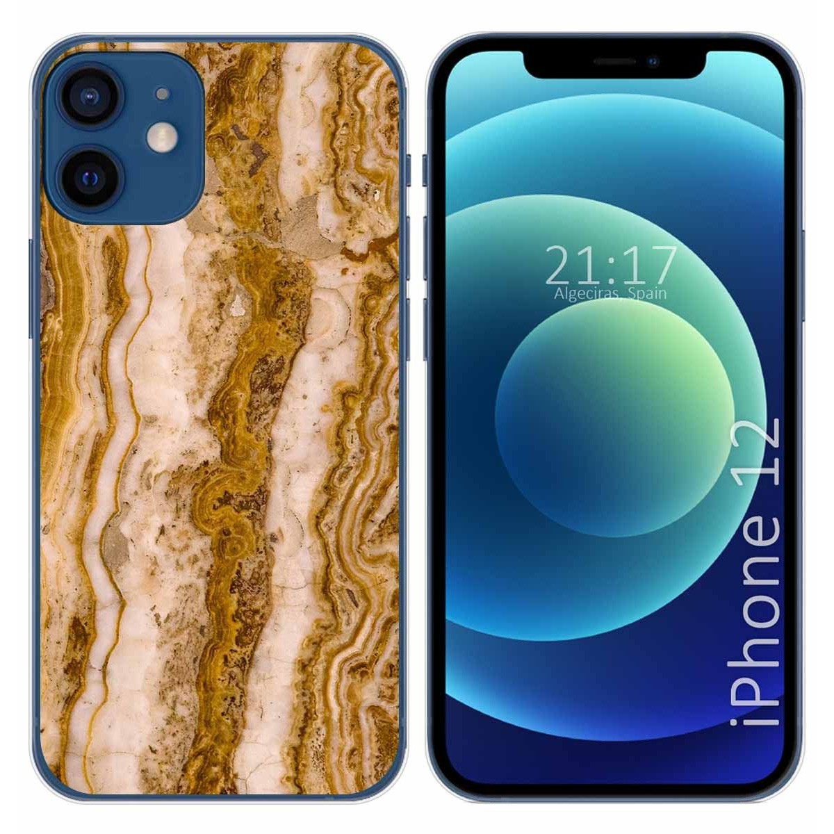 Funda Gel Tpu para Iphone 12 / 12 Pro (6.1) diseño Mármol 10 Dibujos