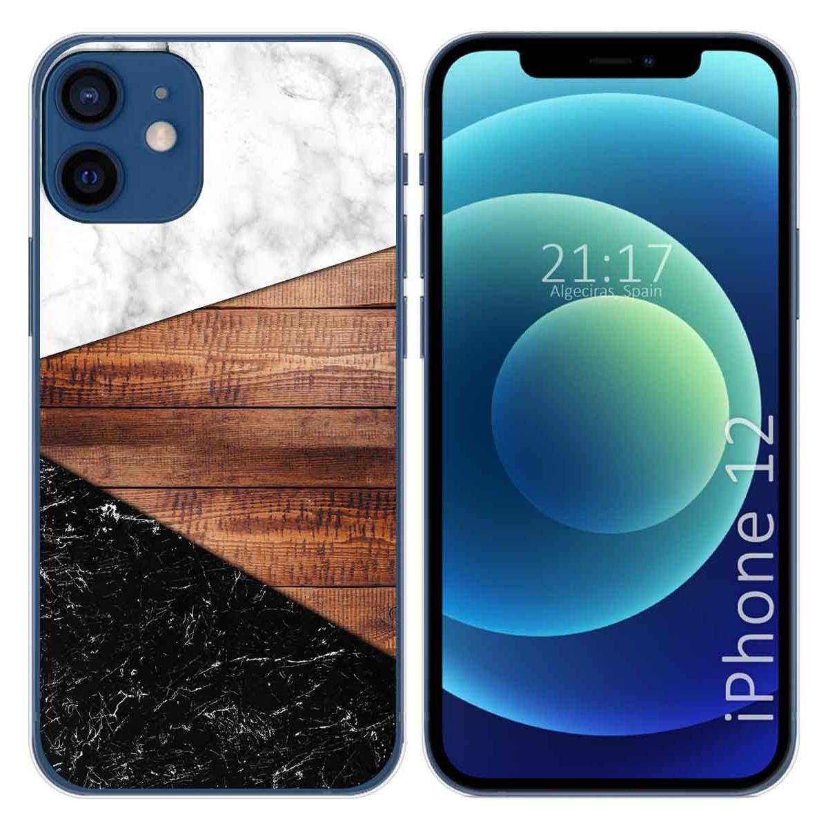 Funda Gel Tpu para Iphone 12 / 12 Pro (6.1) diseño Mármol 11 Dibujos