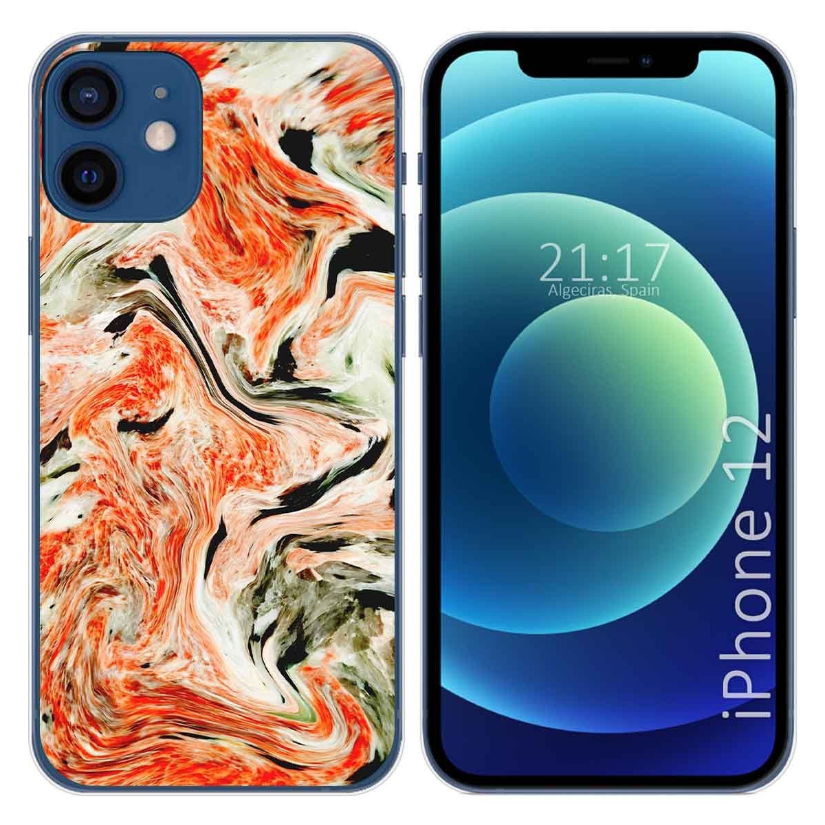 Funda Gel Tpu para Iphone 12 / 12 Pro (6.1) diseño Mármol 12 Dibujos