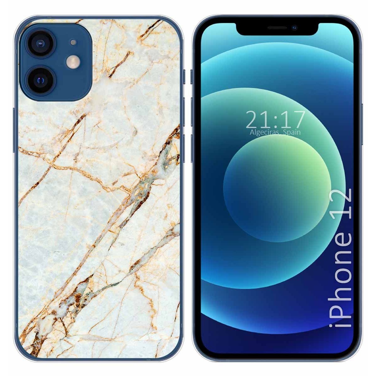 Funda Gel Tpu para Iphone 12 / 12 Pro (6.1) diseño Mármol 13 Dibujos