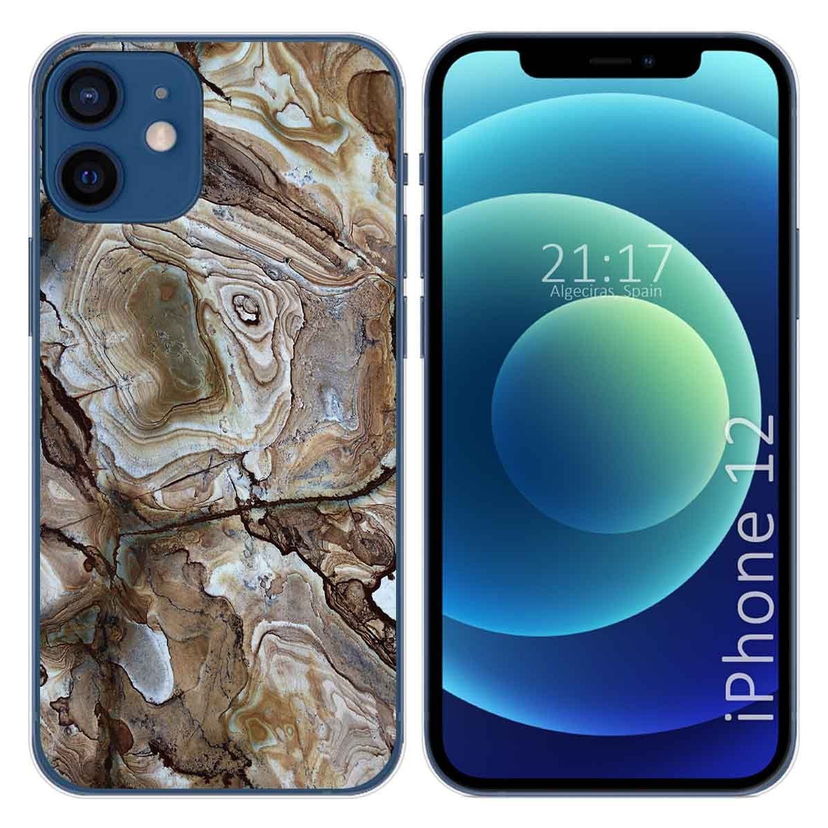 Funda Gel Tpu para Iphone 12 / 12 Pro (6.1) diseño Mármol 14 Dibujos