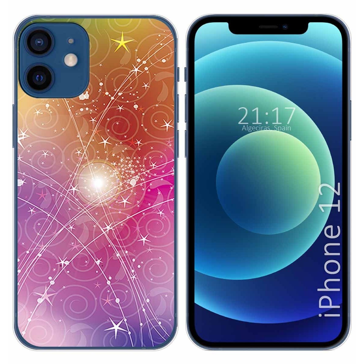 Funda Gel Tpu para Iphone 12 / 12 Pro (6.1) diseño Abstracto Dibujos