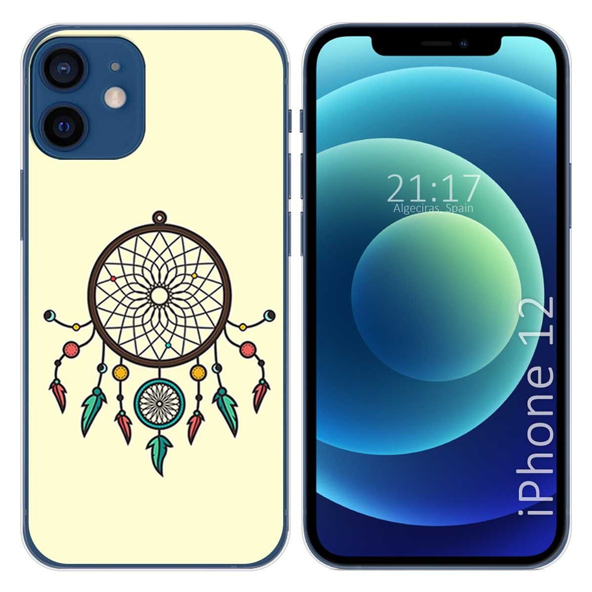 Funda Gel Tpu para Iphone 12 / 12 Pro (6.1) diseño Atrapasueños Dibujos