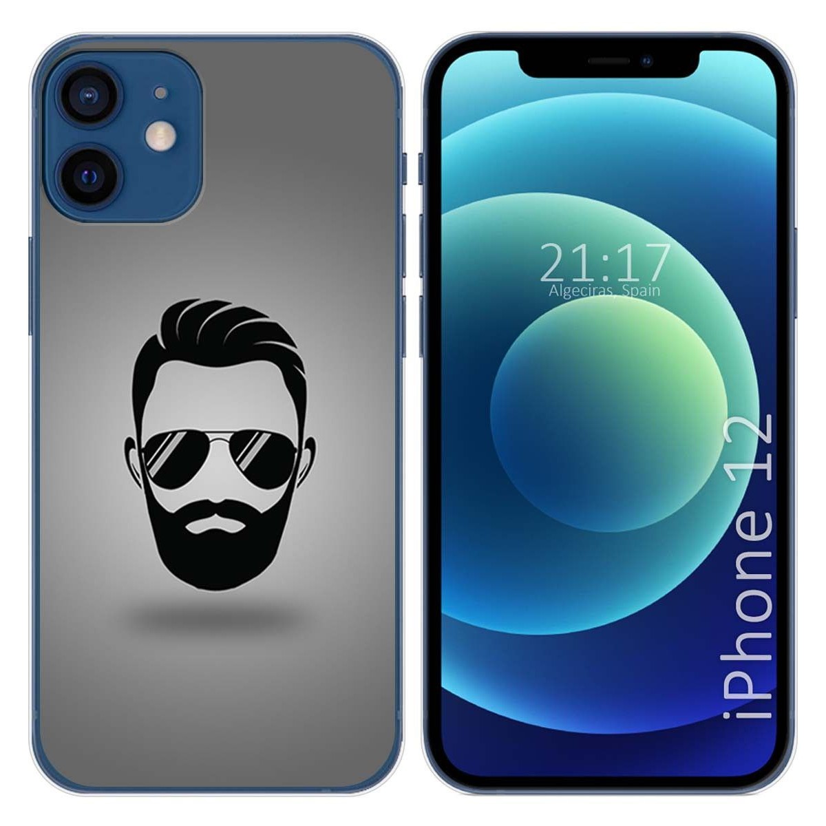 Funda Gel Tpu para Iphone 12 / 12 Pro (6.1) diseño Barba Dibujos