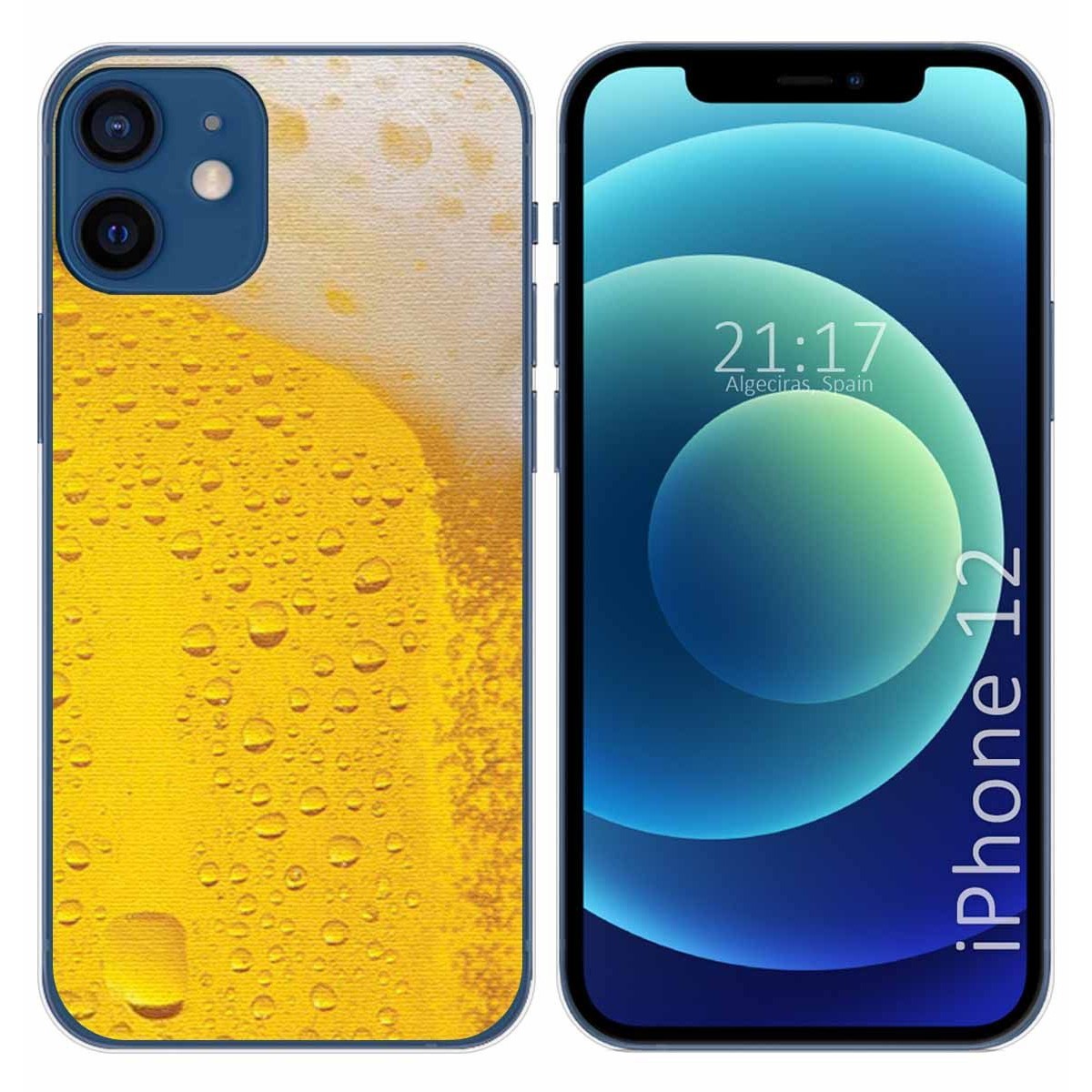 Funda Gel Tpu para Iphone 12 / 12 Pro (6.1) diseño Cerveza Dibujos