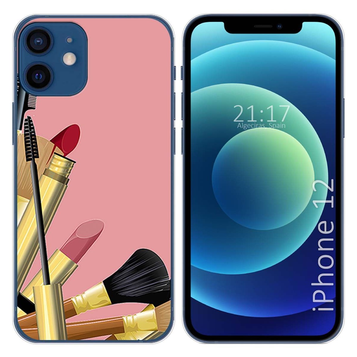 Funda Gel Tpu para Iphone 12 / 12 Pro (6.1) diseño Brochas Dibujos