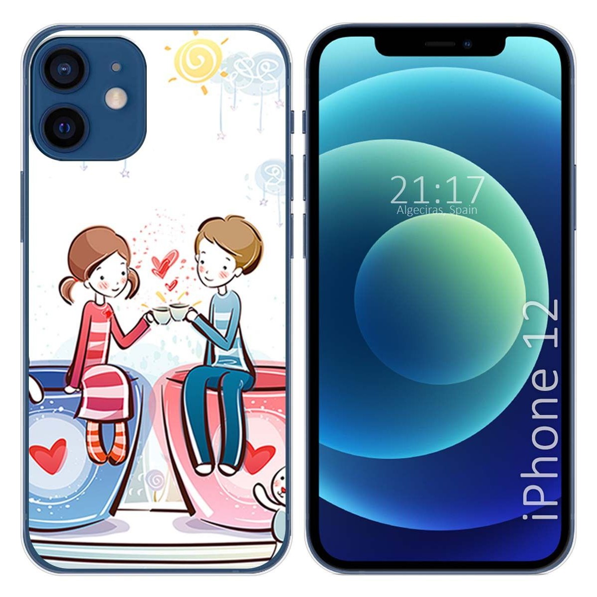 Funda Gel Tpu para Iphone 12 / 12 Pro (6.1) diseño Café Dibujos