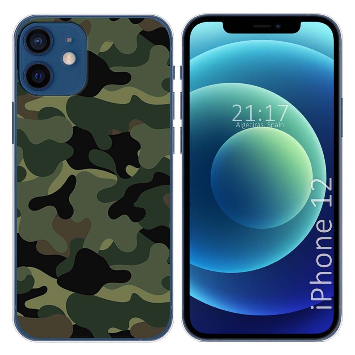 Funda Gel Tpu para Iphone 12 / 12 Pro (6.1) diseño Camuflaje Dibujos