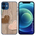 Funda Gel Tpu para Iphone 12 / 12 Pro (6.1) diseño Corazones Madera Dibujos