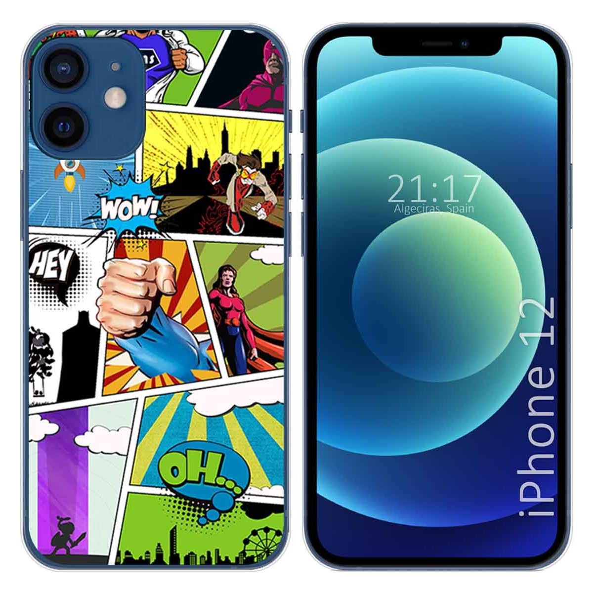 Funda Gel Tpu para Iphone 12 / 12 Pro (6.1) diseño Comic Dibujos