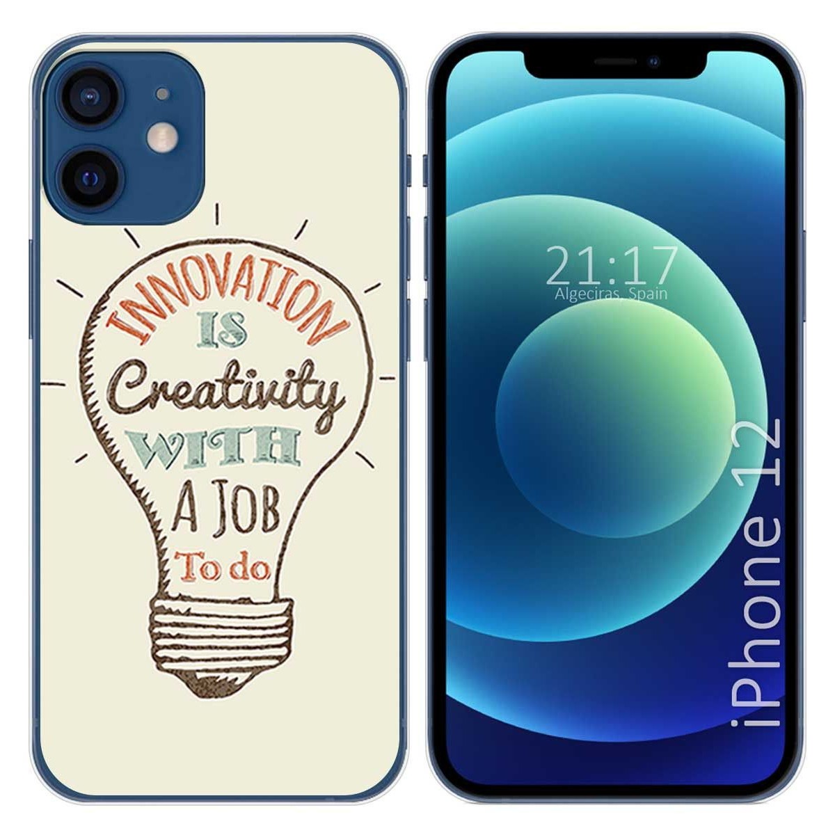 Funda Gel Tpu para Iphone 12 / 12 Pro (6.1) diseño Creativity Dibujos