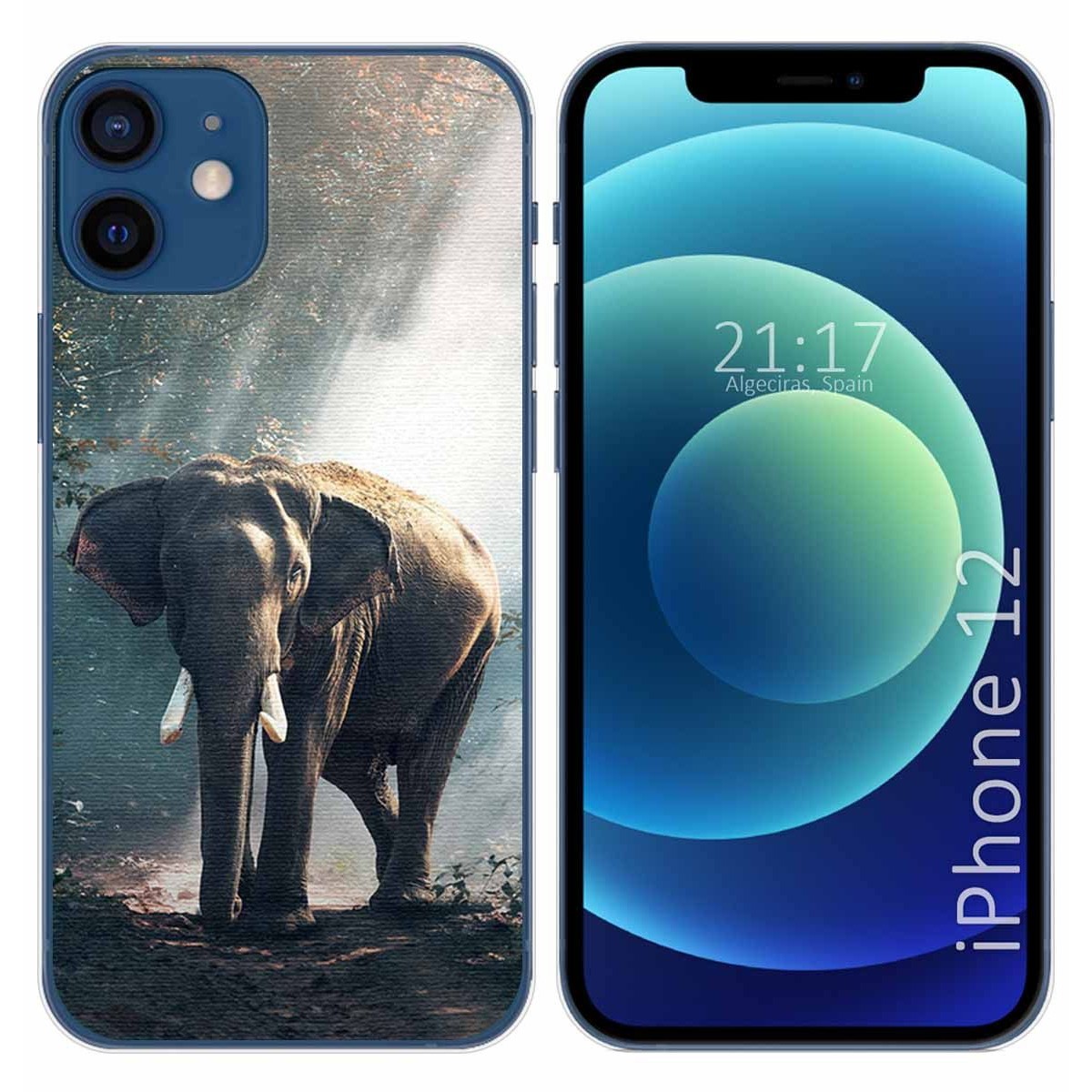 Funda Gel Tpu para Iphone 12 / 12 Pro (6.1) diseño Elefante Dibujos