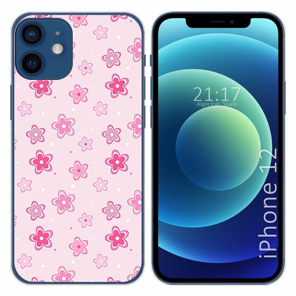 Funda Gel Tpu para Iphone 12 / 12 Pro (6.1) diseño Flores Dibujos