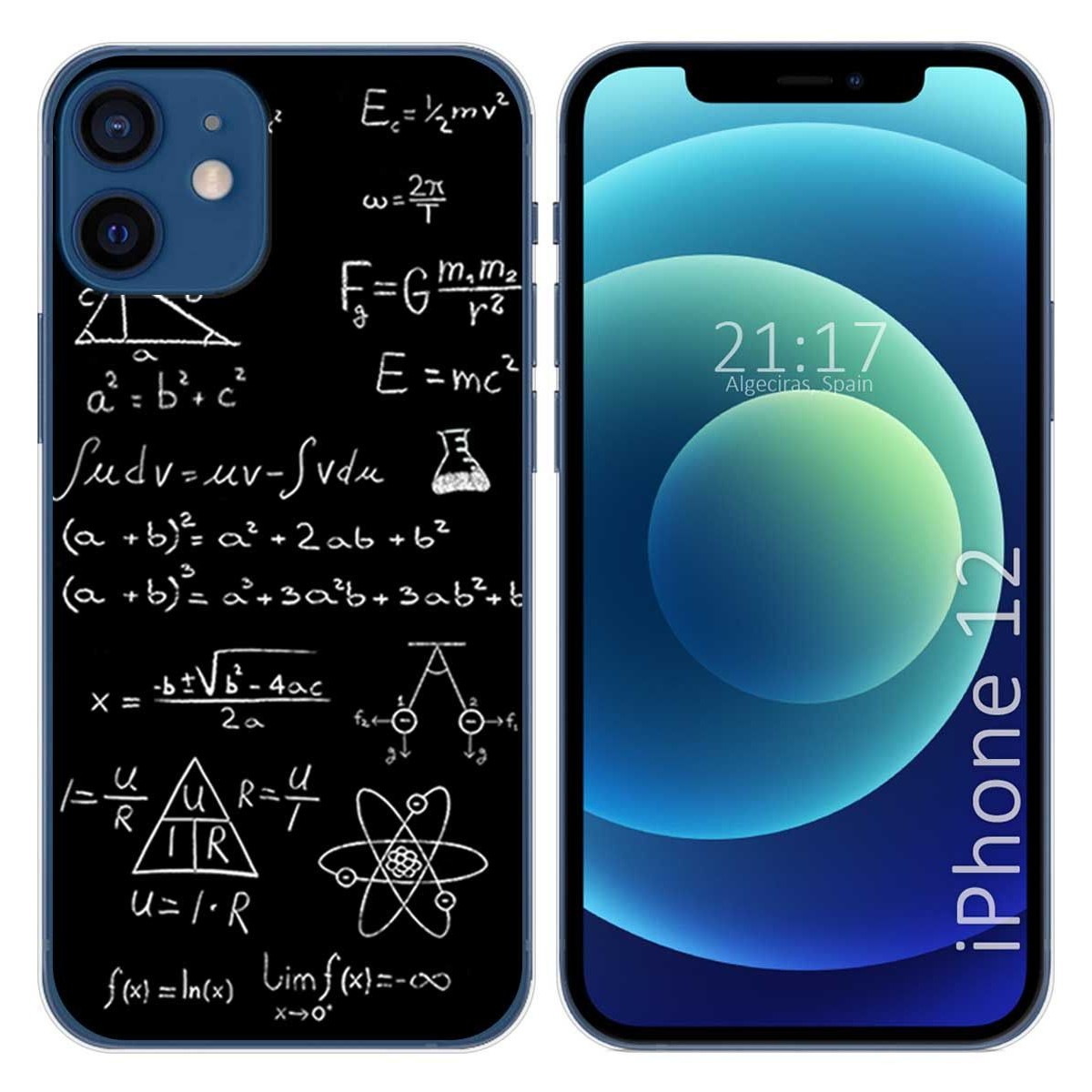 Funda Gel Tpu para Iphone 12 / 12 Pro (6.1) diseño Formulas Dibujos