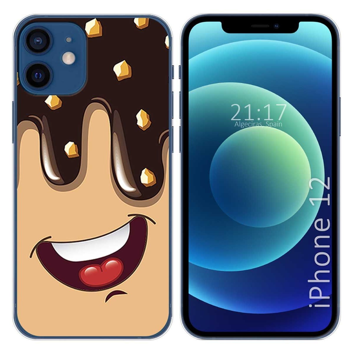 Funda Gel Tpu para Iphone 12 / 12 Pro (6.1) diseño Helado Chocolate Dibujos