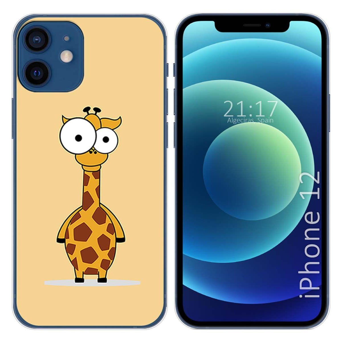 Funda Gel Tpu para Iphone 12 / 12 Pro (6.1) diseño Jirafa Dibujos