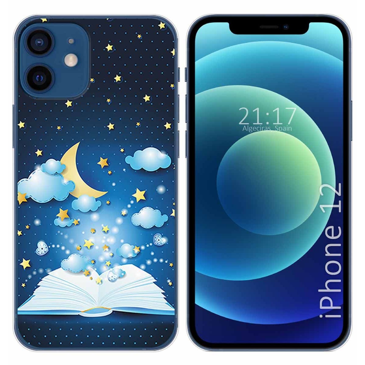 Funda Gel Tpu para Iphone 12 / 12 Pro (6.1) diseño Libro Cuentos Dibujos