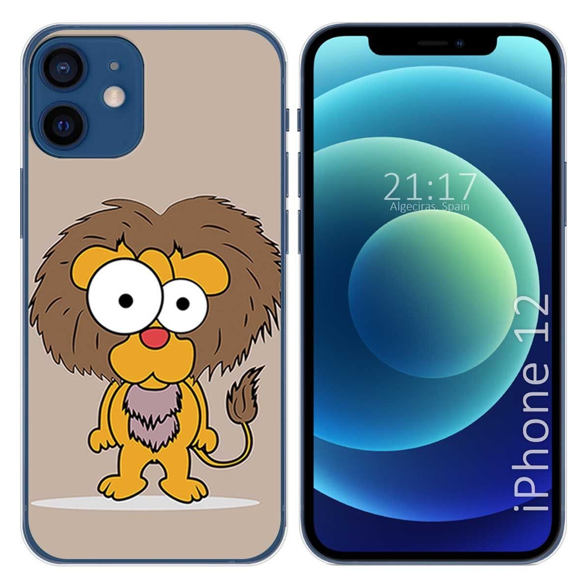 Funda Gel Tpu para Iphone 12 / 12 Pro (6.1) diseño Leon Dibujos