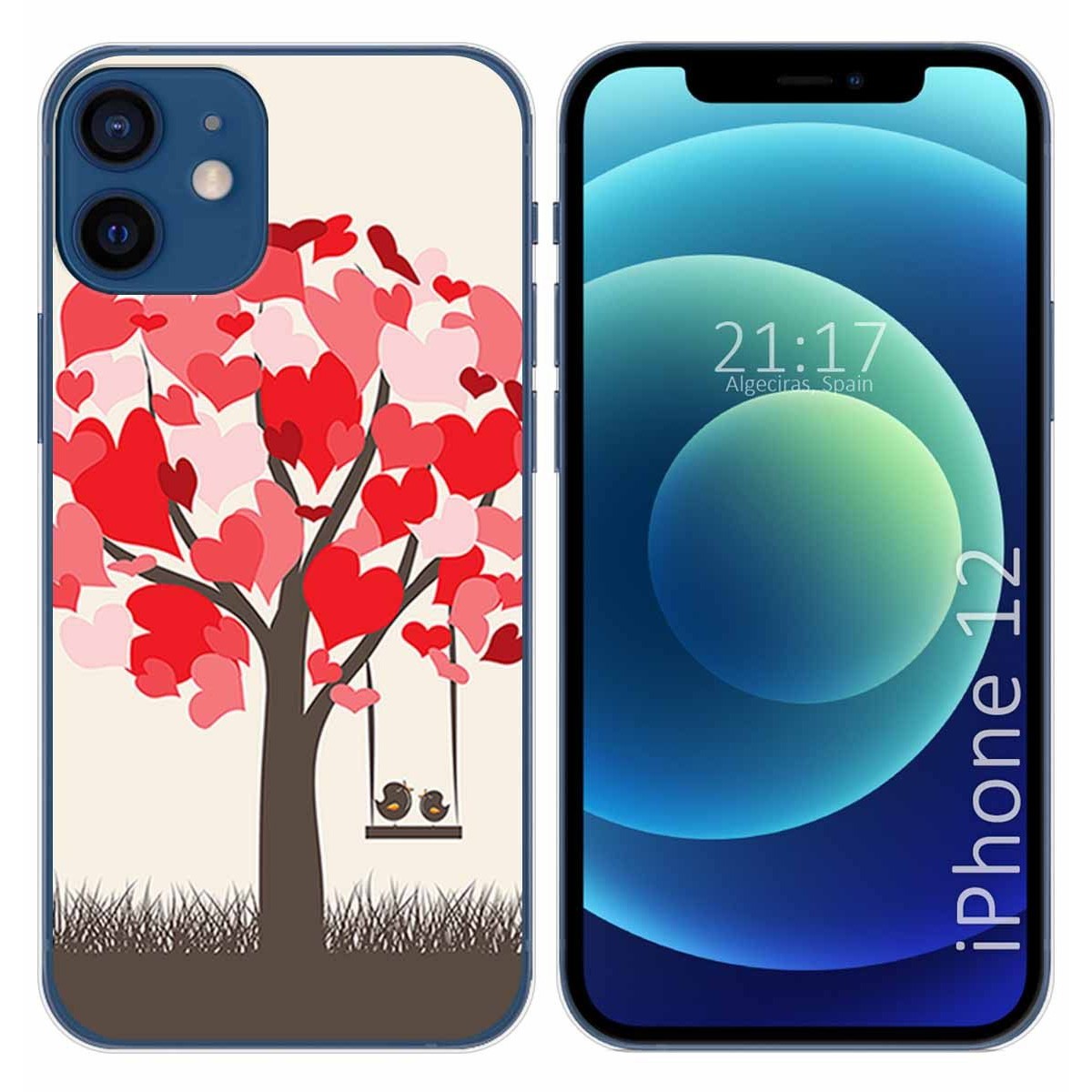 Funda Gel Tpu para Iphone 12 / 12 Pro (6.1) diseño Pajaritos Dibujos