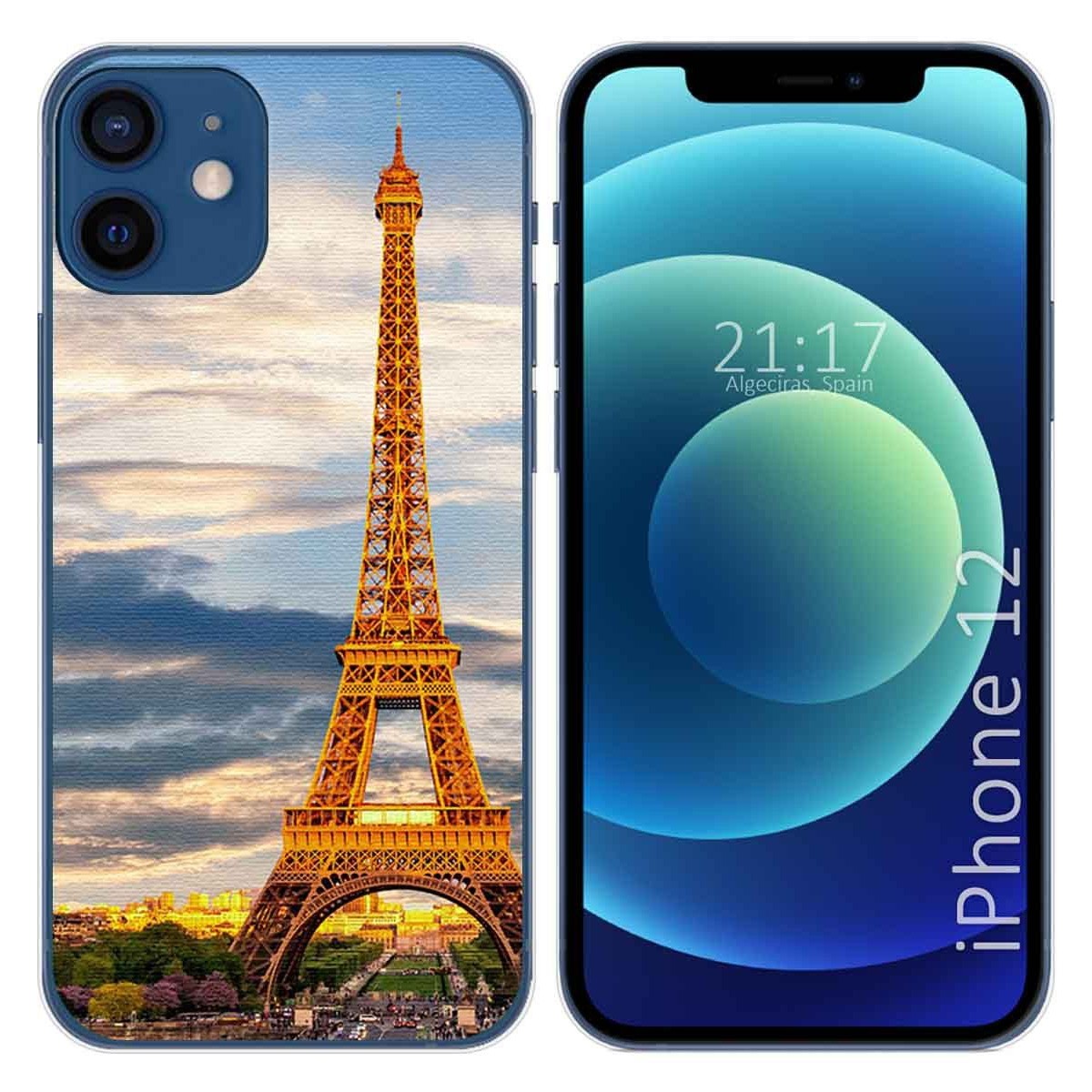 Funda Gel Tpu para Iphone 12 / 12 Pro (6.1) diseño Paris Dibujos