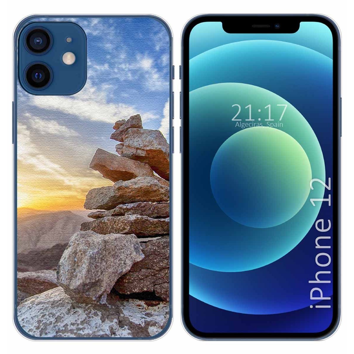 Funda Gel Tpu para Iphone 12 / 12 Pro (6.1) diseño Sunset Dibujos