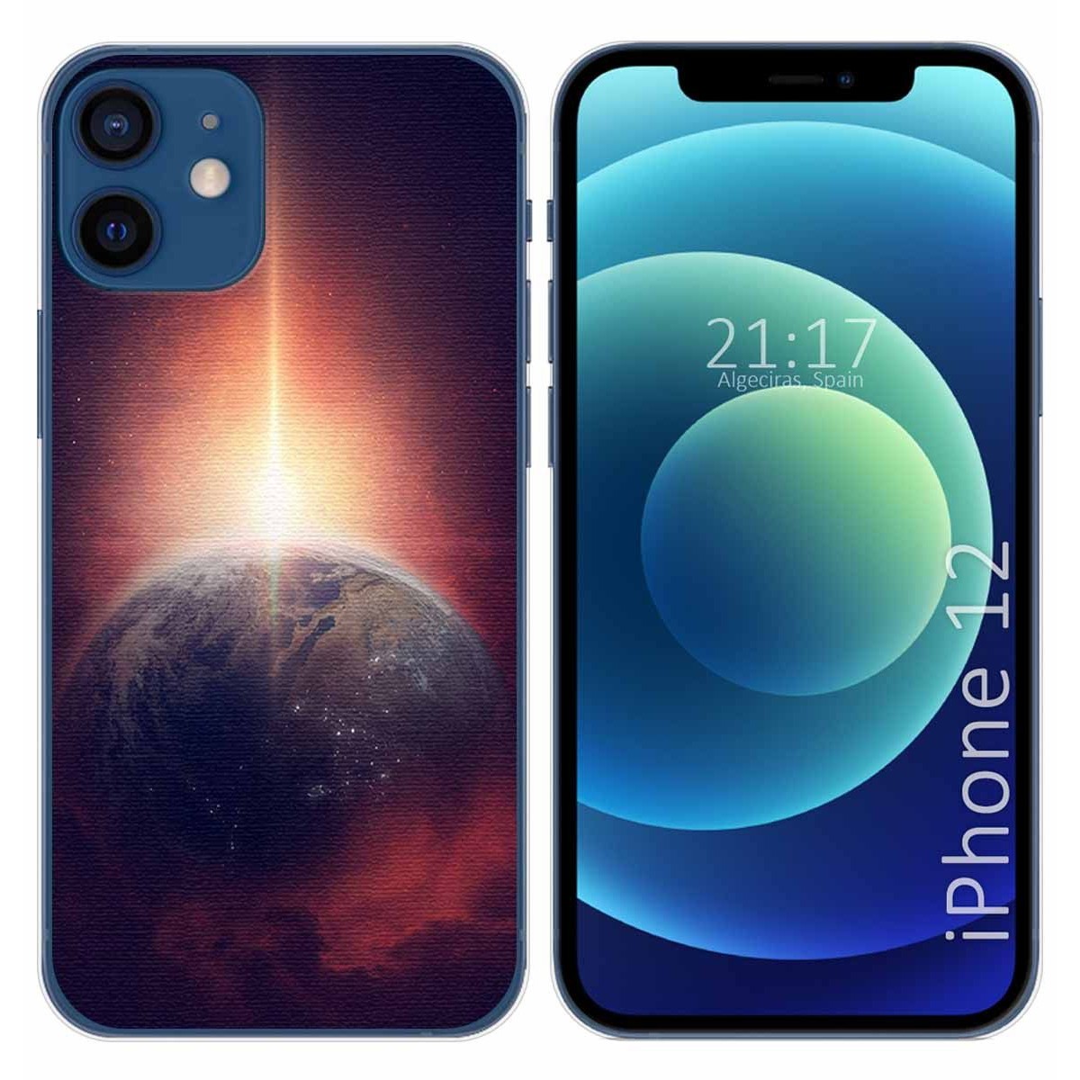Funda Gel Tpu para Iphone 12 / 12 Pro (6.1) diseño Tierra Dibujos