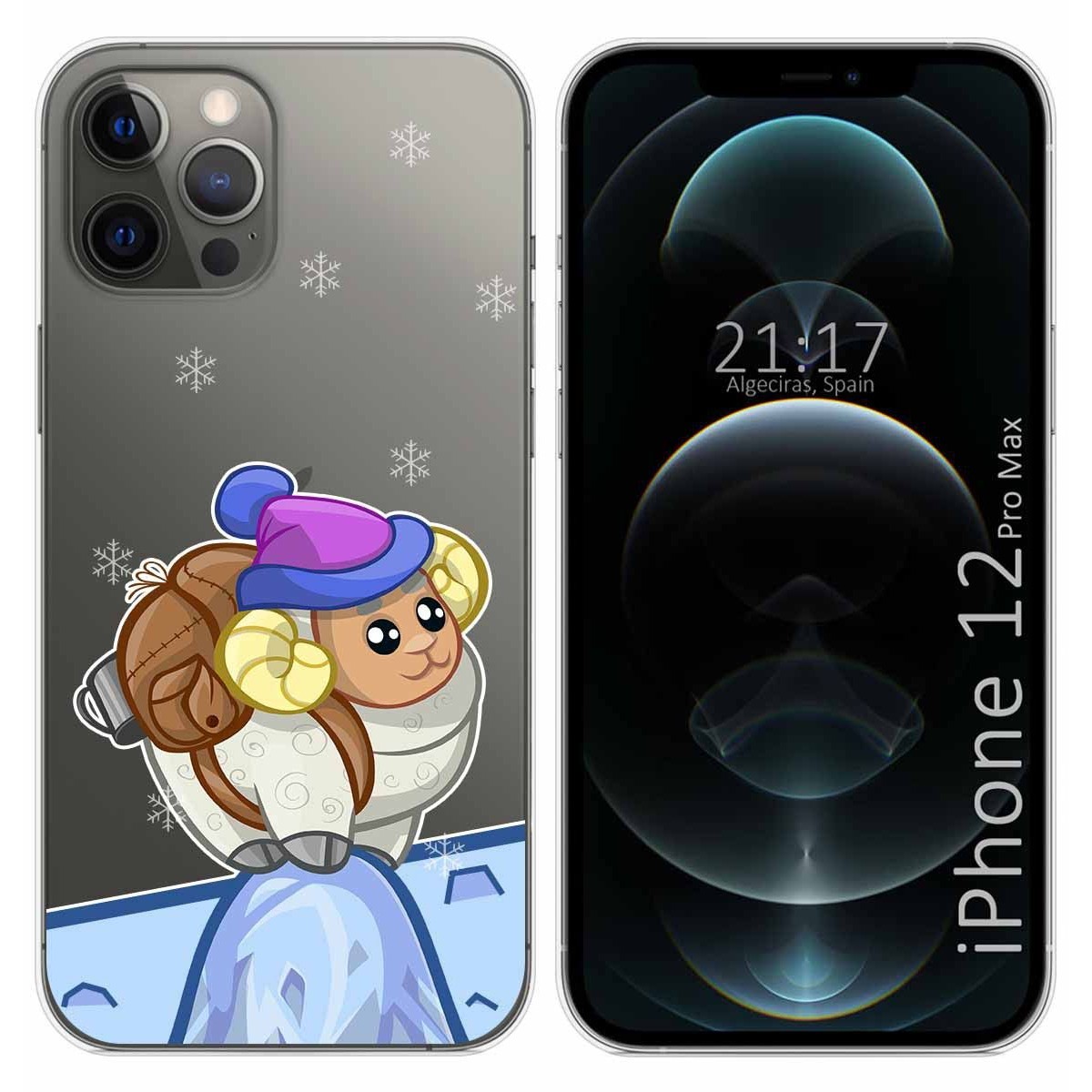 Funda Gel Transparente para Iphone 12 Pro Max (6.7) diseño Cabra Dibujos