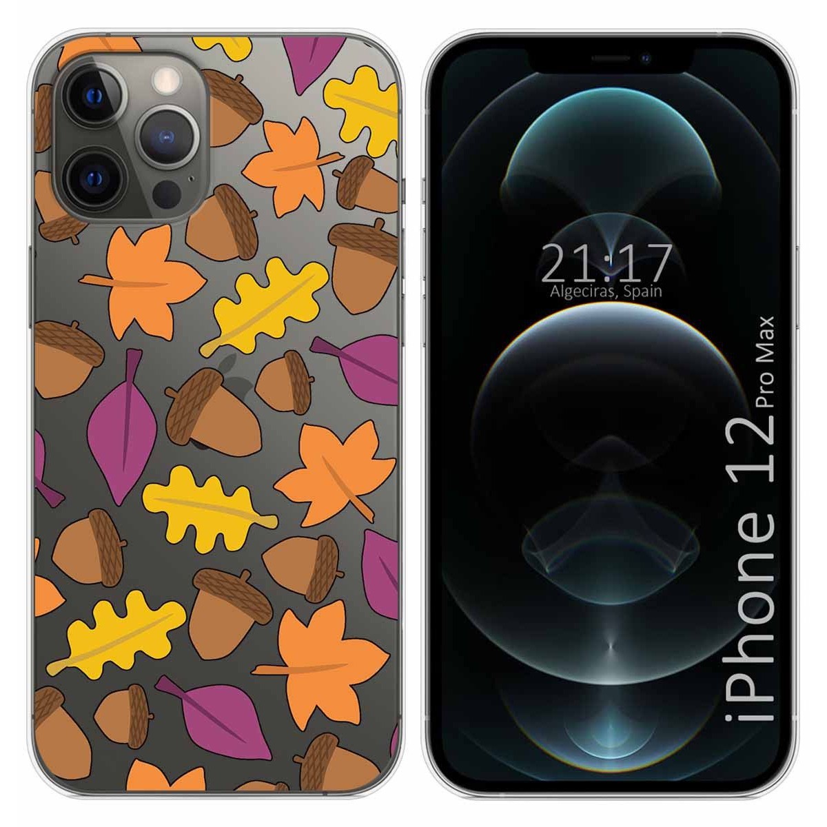 Funda Gel Transparente para Iphone 12 Pro Max (6.7) diseño Otoño Dibujos