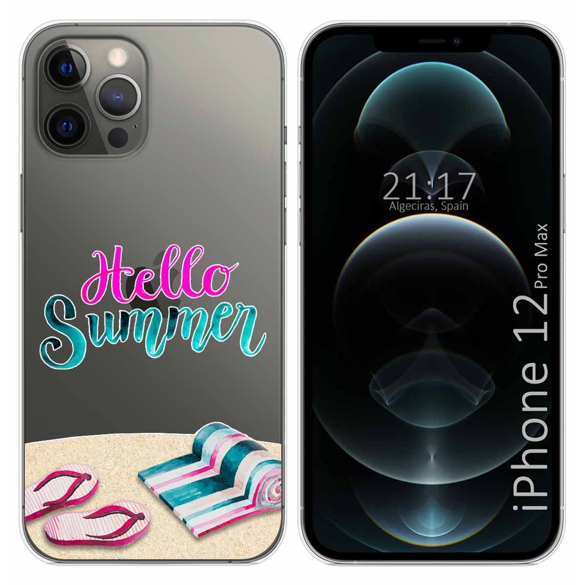 Funda Gel Transparente para Iphone 12 Pro Max (6.7) diseño Summer Dibujos