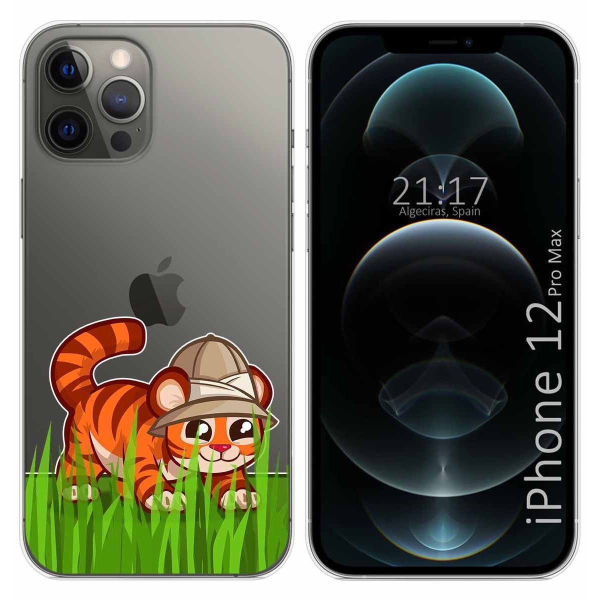 Funda Gel Transparente para Iphone 12 Pro Max (6.7) diseño Tigre Dibujos