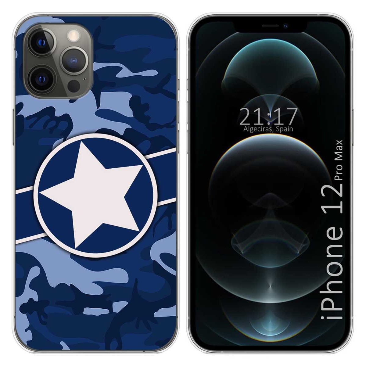 Funda Gel Tpu para Iphone 12 Pro Max (6.7) diseño Camuflaje 03 Dibujos