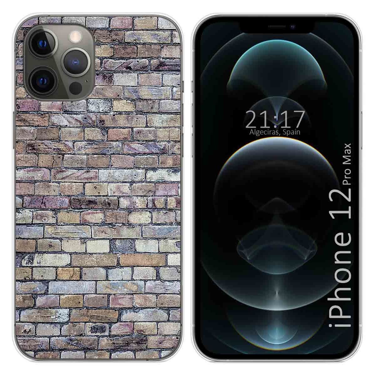 Funda Gel Tpu para Iphone 12 Pro Max (6.7) diseño Ladrillo 02 Dibujos