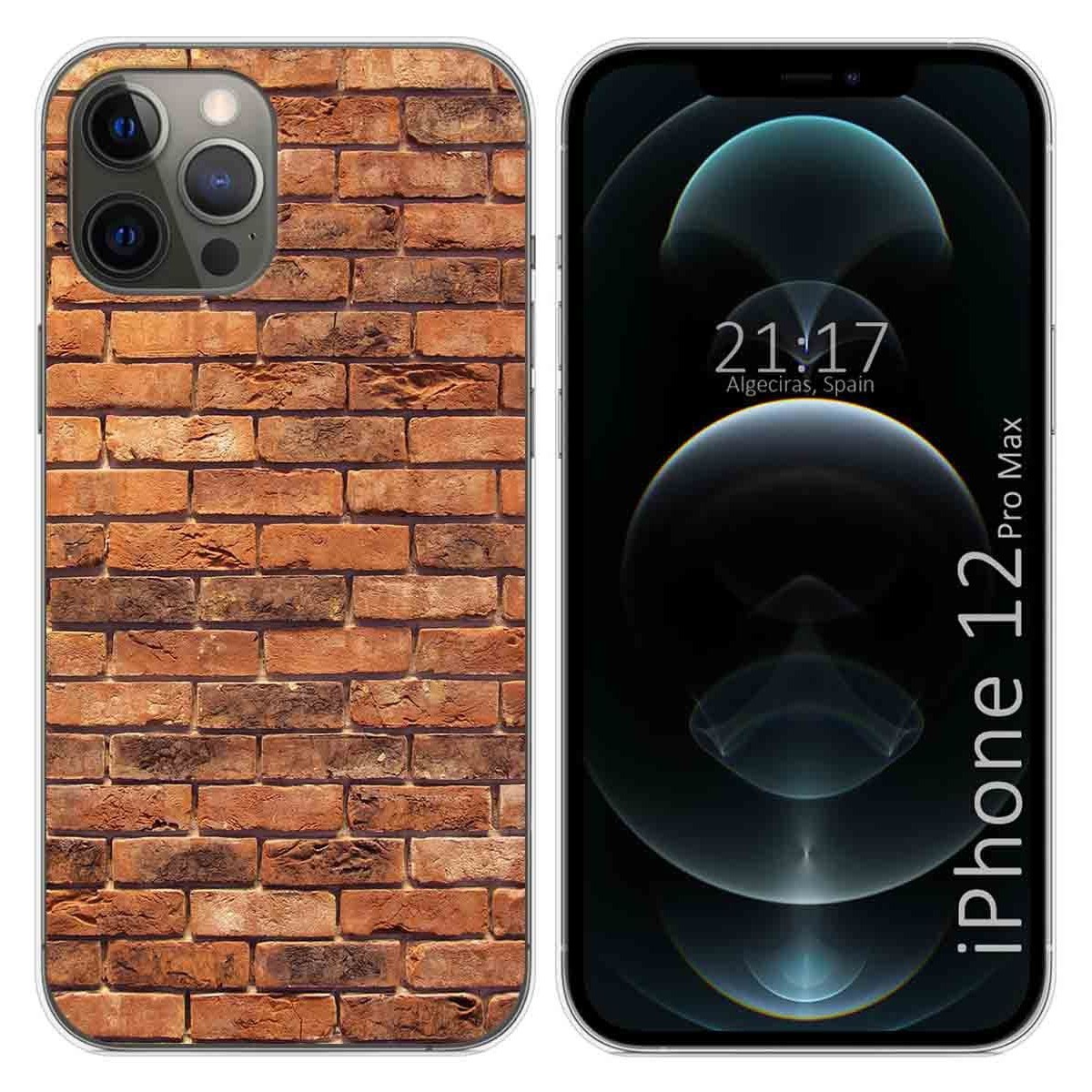 Funda Gel Tpu para Iphone 12 Pro Max (6.7) diseño Ladrillo 04 Dibujos