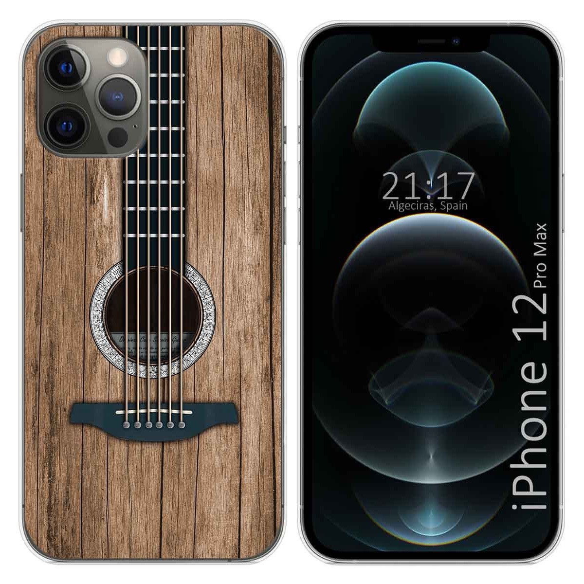 Funda Gel Tpu para Iphone 12 Pro Max (6.7) diseño Madera 11 Dibujos