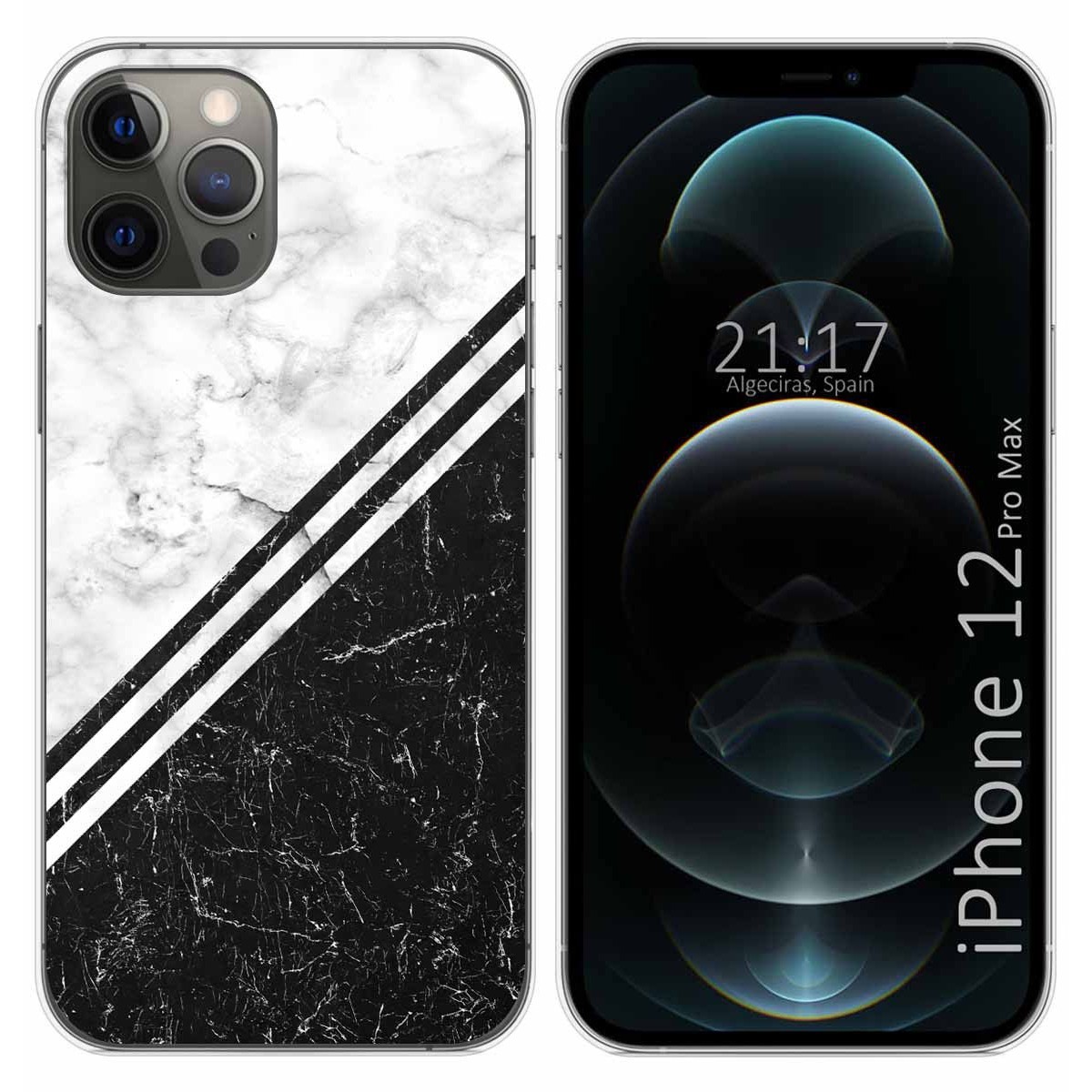 Funda Gel Tpu para Iphone 12 Pro Max (6.7) diseño Mármol 01 Dibujos