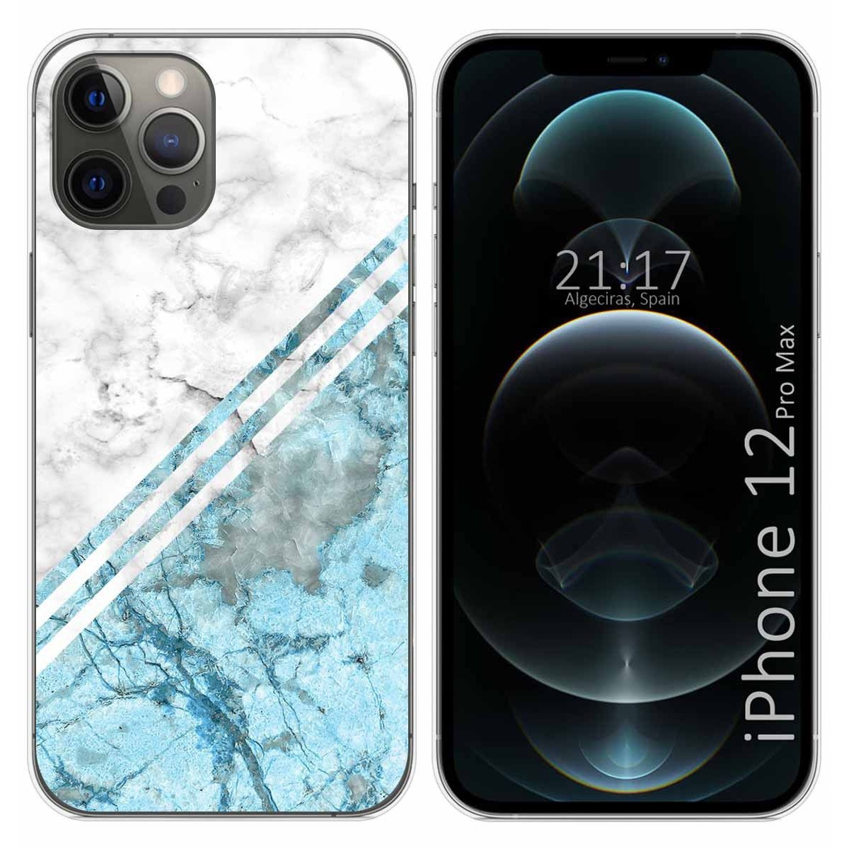 Funda Gel Tpu para Iphone 12 Pro Max (6.7) diseño Mármol 02 Dibujos