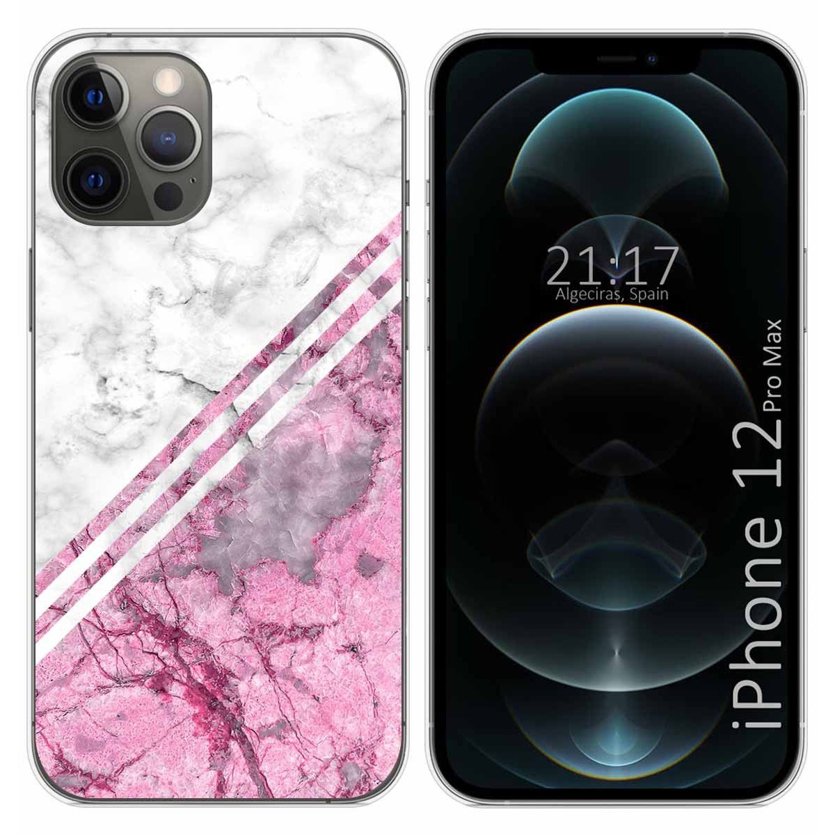 Funda Gel Tpu para Iphone 12 Pro Max (6.7) diseño Mármol 03 Dibujos