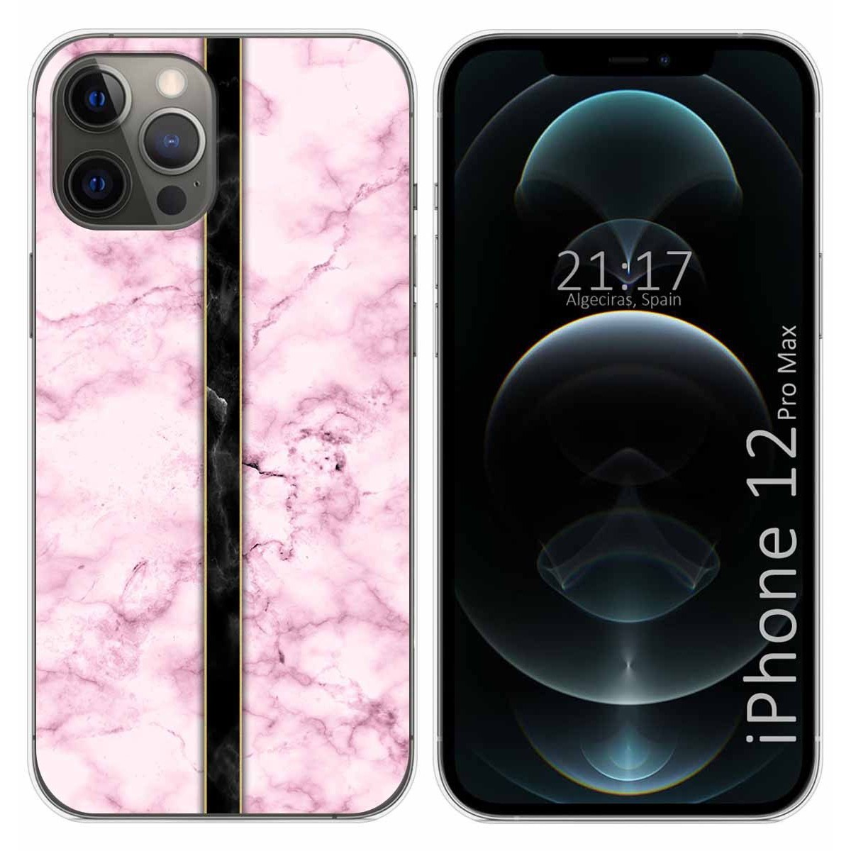 Funda Gel Tpu para Iphone 12 Pro Max (6.7) diseño Mármol 04 Dibujos