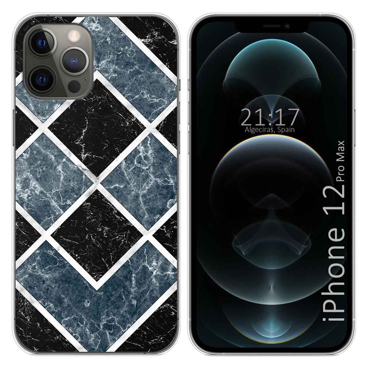 Funda Gel Tpu para Iphone 12 Pro Max (6.7) diseño Mármol 06 Dibujos