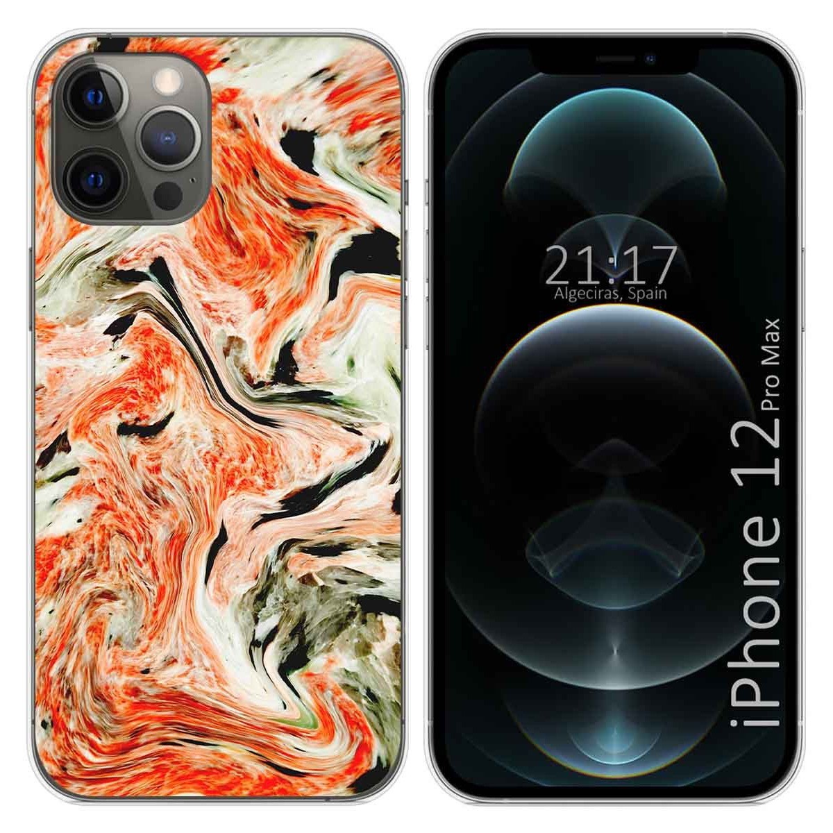 Funda Gel Tpu para Iphone 12 Pro Max (6.7) diseño Mármol 12 Dibujos