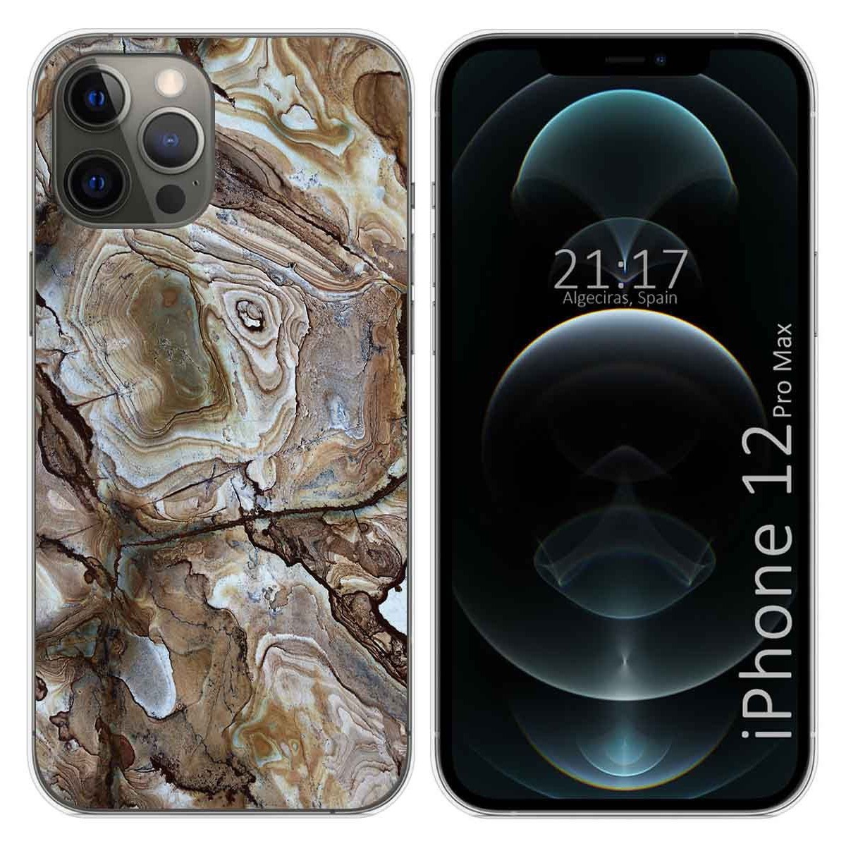 Funda Gel Tpu para Iphone 12 Pro Max (6.7) diseño Mármol 14 Dibujos