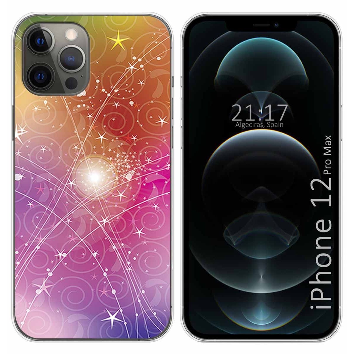 Funda Gel Tpu para Iphone 12 Pro Max (6.7) diseño Abstracto Dibujos