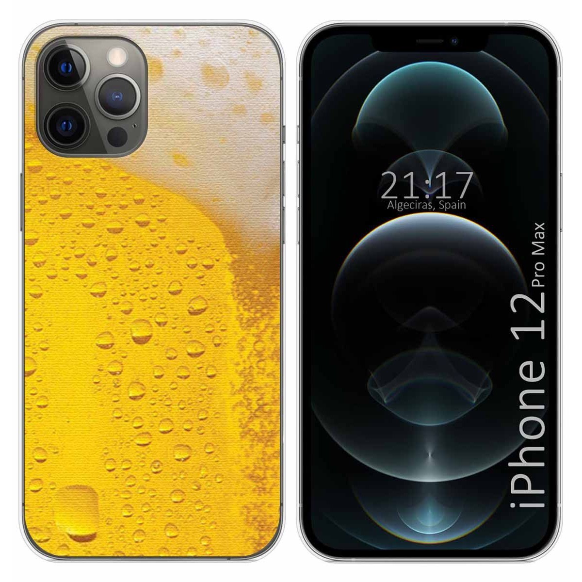 Funda Gel Tpu para Iphone 12 Pro Max (6.7) diseño Cerveza Dibujos