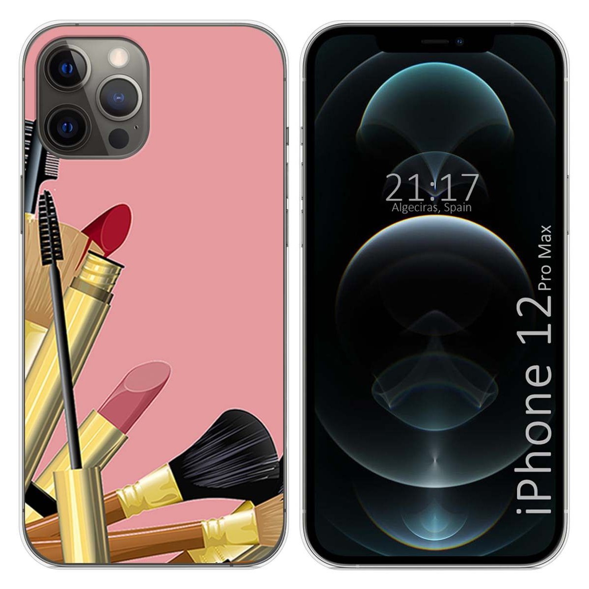 Funda Gel Tpu para Iphone 12 Pro Max (6.7) diseño Brochas Dibujos