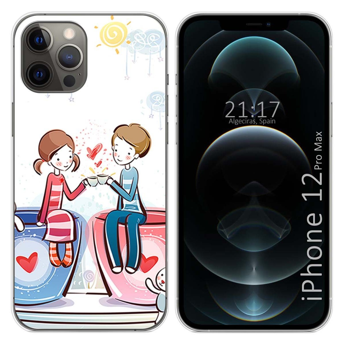 Funda Gel Tpu para Iphone 12 Pro Max (6.7) diseño Café Dibujos